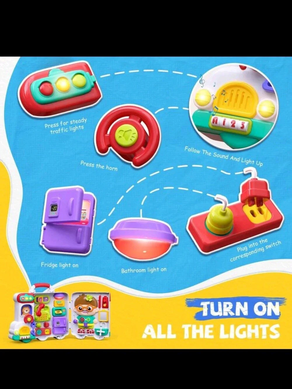 54-IN-1 Montessori  Toys For Toddler , Educational Sensory Board BILINGUAL LEARN
